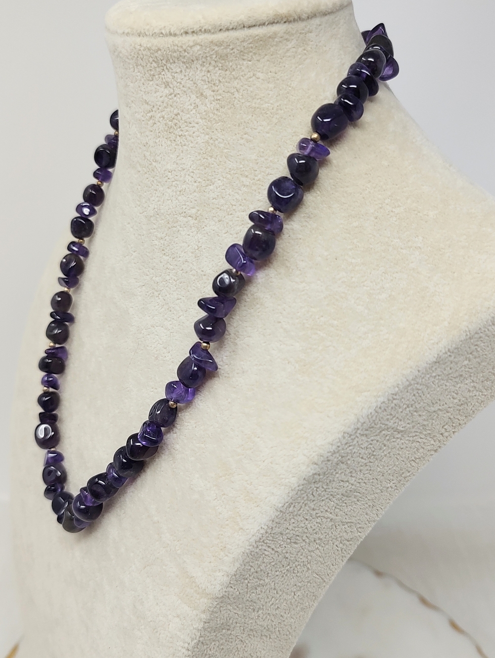 Purple Gemstone Beaded Women's Necklace - Handmade